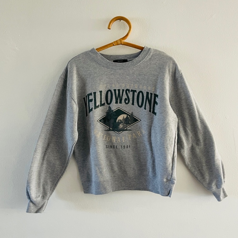 Forever21 Gray graphic sweater.